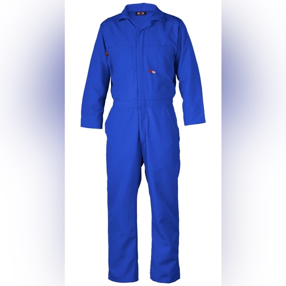 SAF-TECH BLUE FLAME RESISTANT WORKWEAR COVERALLS - Picture 1 of 5